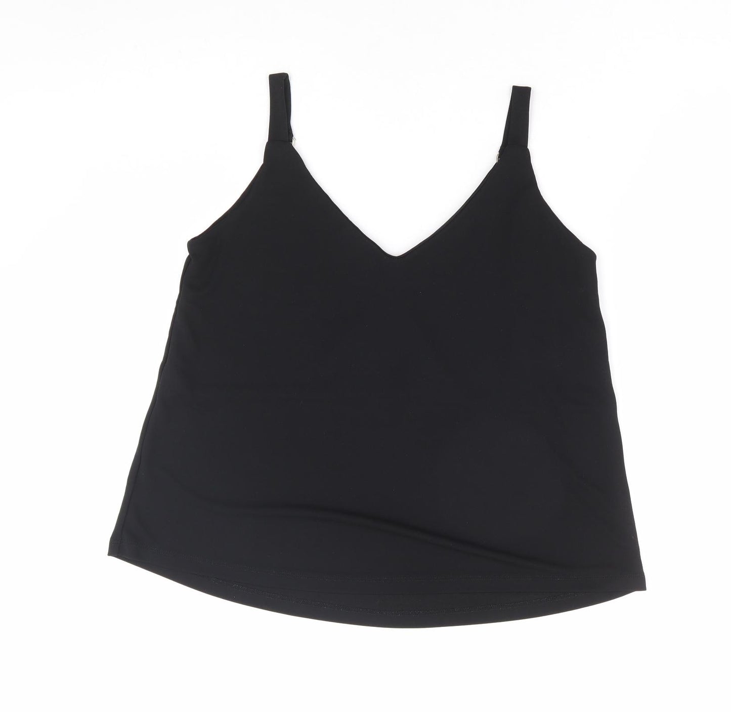 NEXT Womens Black Polyester Basic Tank Size 10 V-Neck