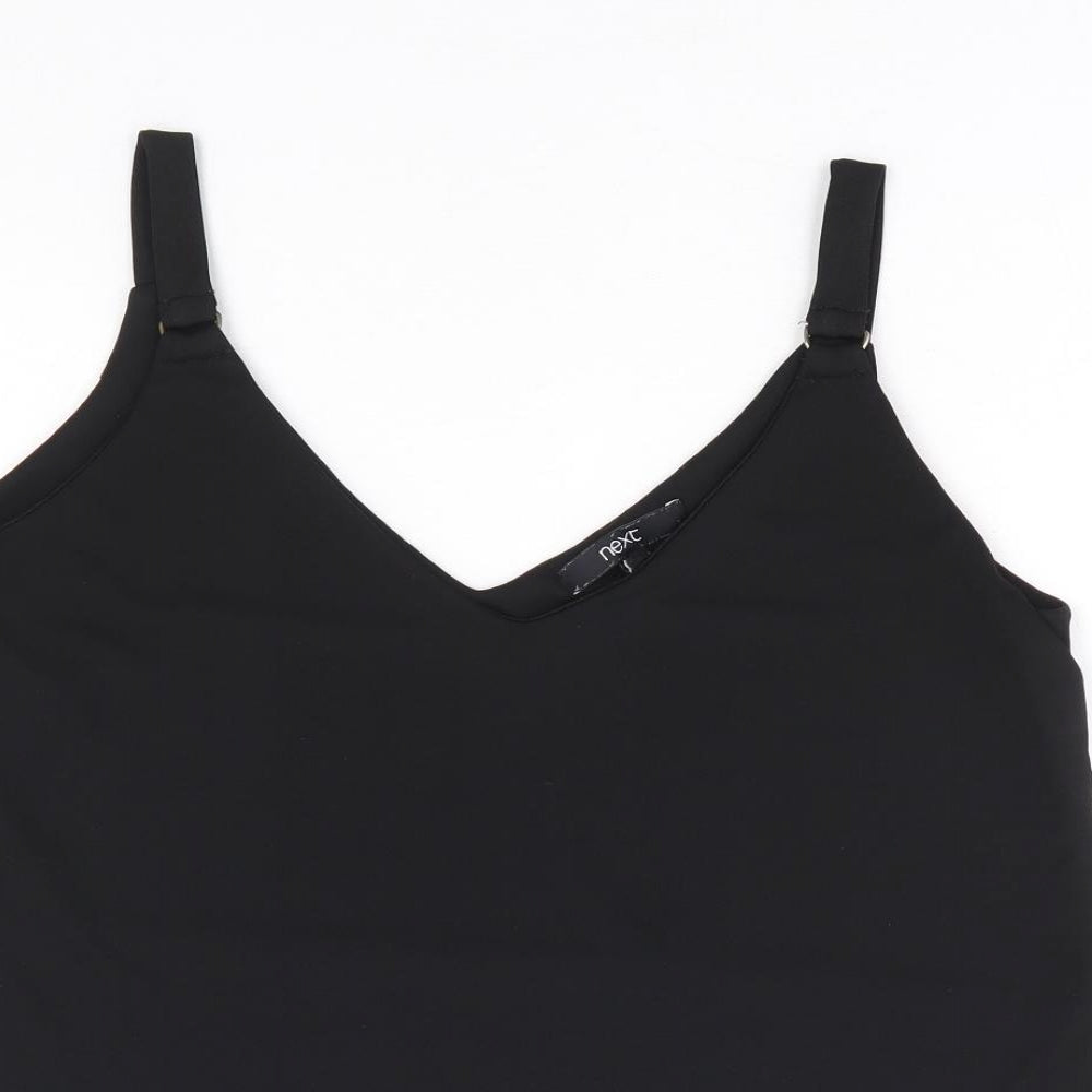 NEXT Womens Black Polyester Basic Tank Size 10 V-Neck