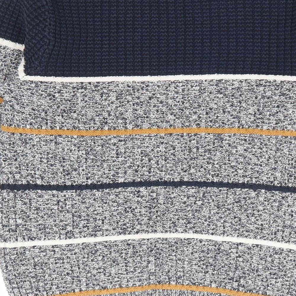 George Boys Blue Round Neck Striped Cotton Pullover Jumper Size 4-5 Years Pullover
