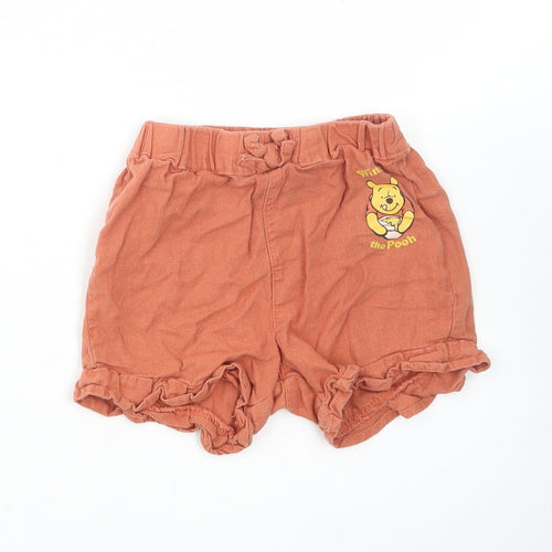 Primark Girls Brown Linen Paperbag Shorts Size 2-3 Years Regular - Winnie the Pooh