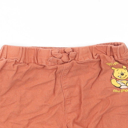 Primark Girls Brown Linen Paperbag Shorts Size 2-3 Years Regular - Winnie the Pooh