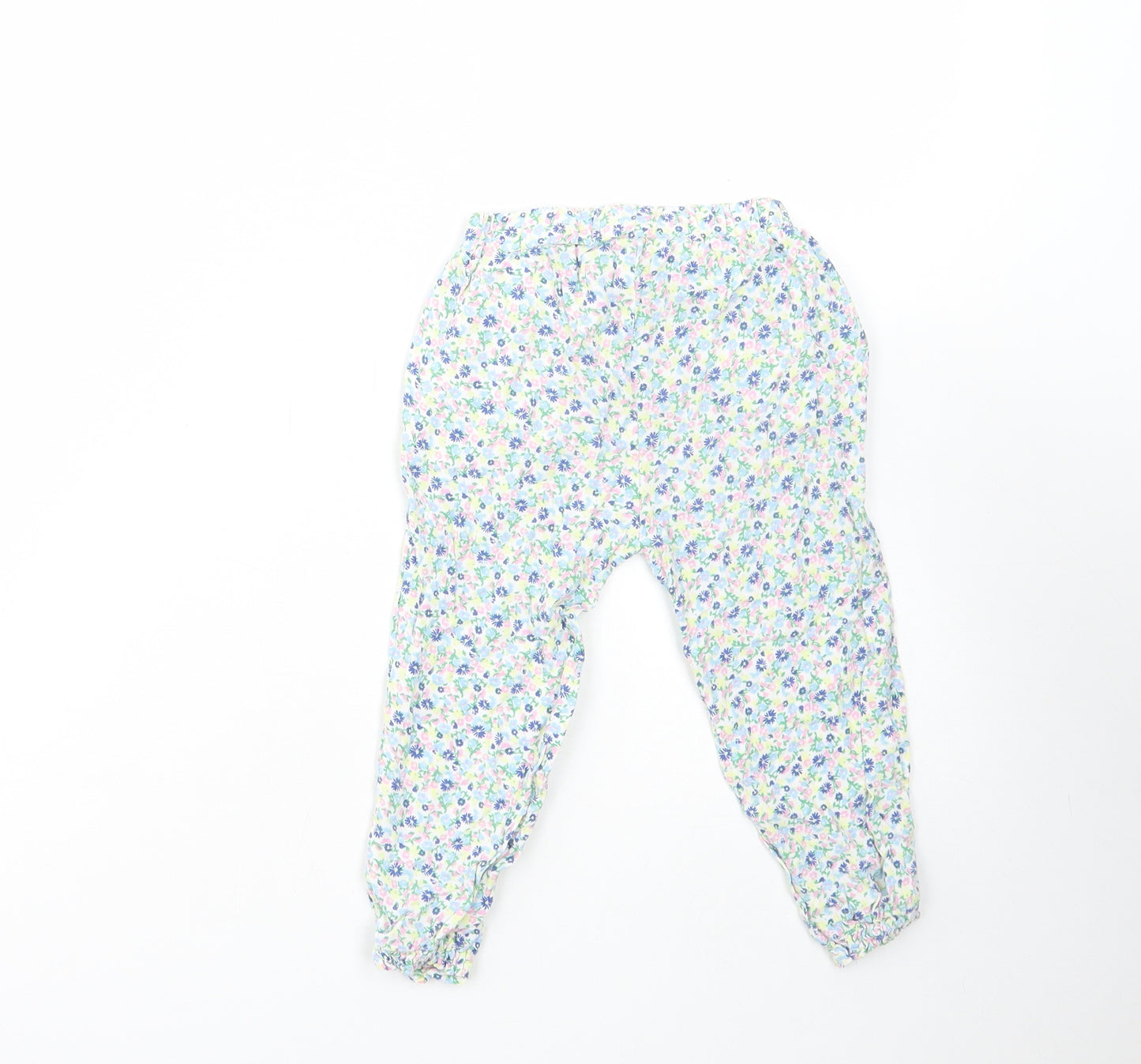 Primark Girls Multicoloured Floral Viscose Harem Trousers Size 2-3 Years Regular Pullover