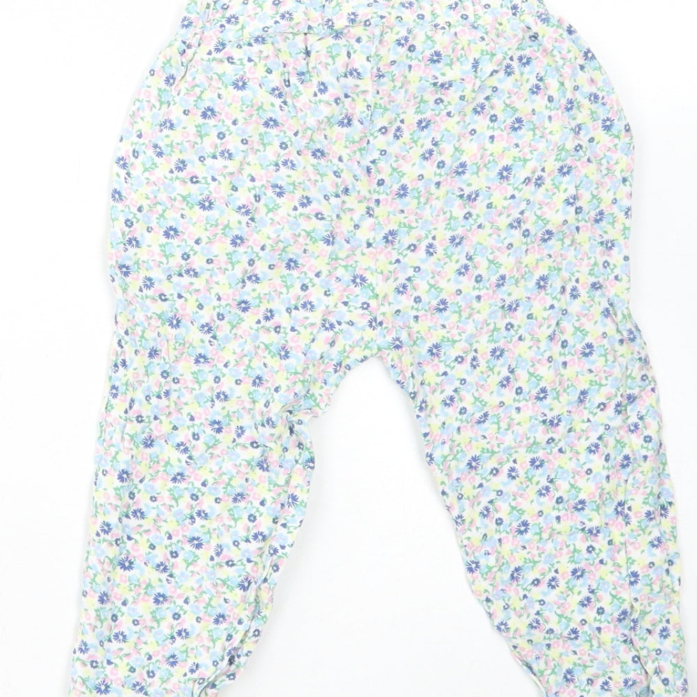 Primark Girls Multicoloured Floral Viscose Harem Trousers Size 2-3 Years Regular Pullover