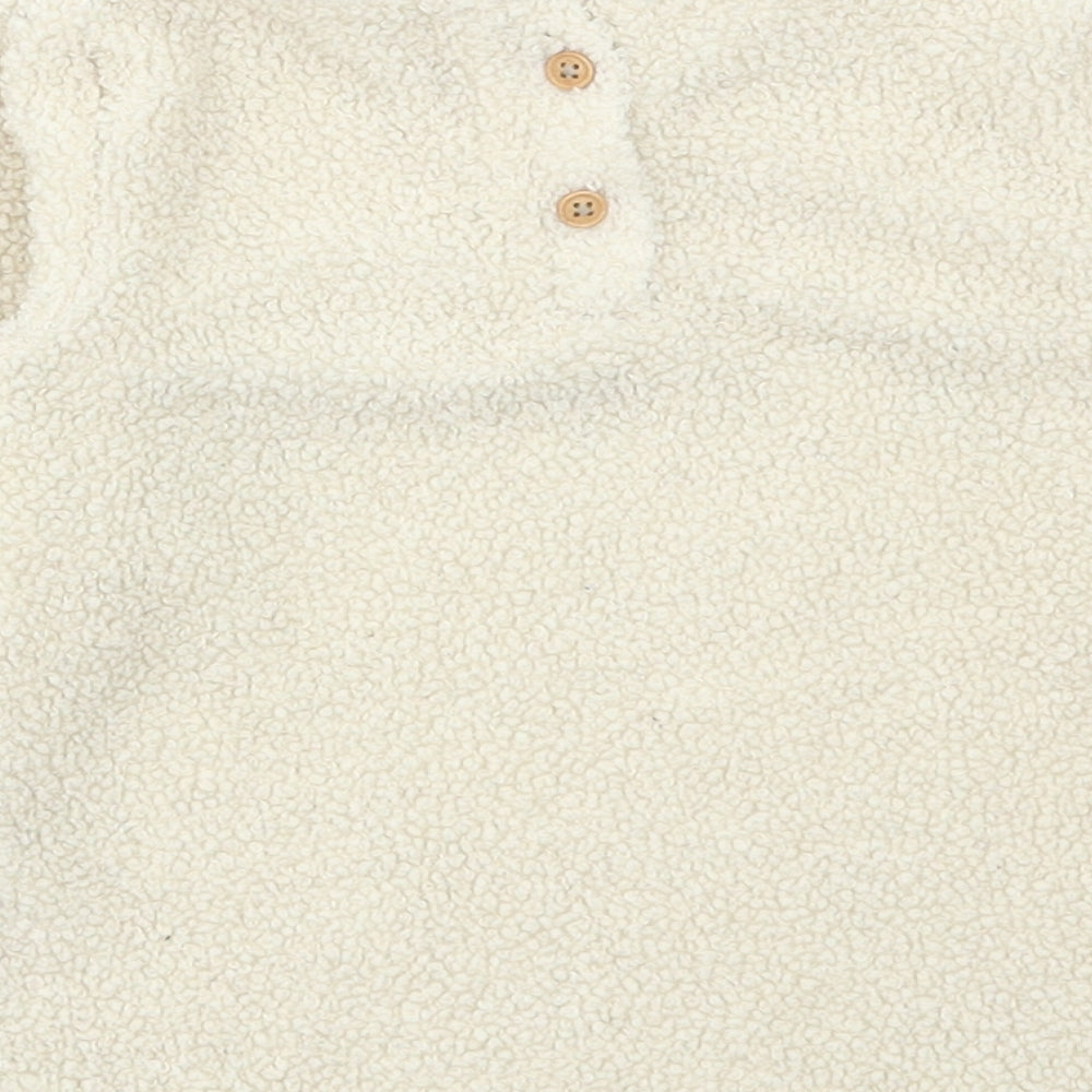 F&F Baby Beige Polyester Pullover Jumper Size 18-24 Months Button - Cat Print