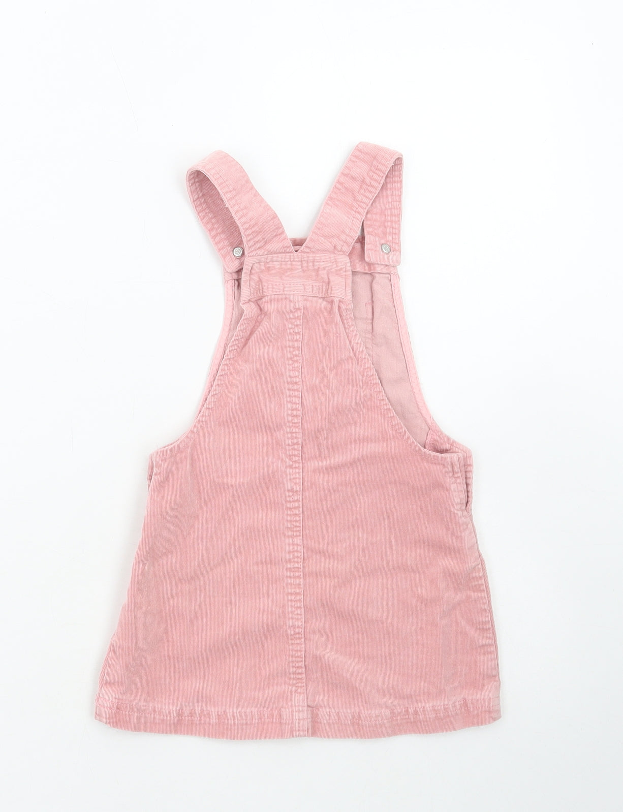 Gillian's Closet Girls Pink Cotton Pinafore/Dungaree Dress Size 2-3 Years Square Neck Button - Squirrel