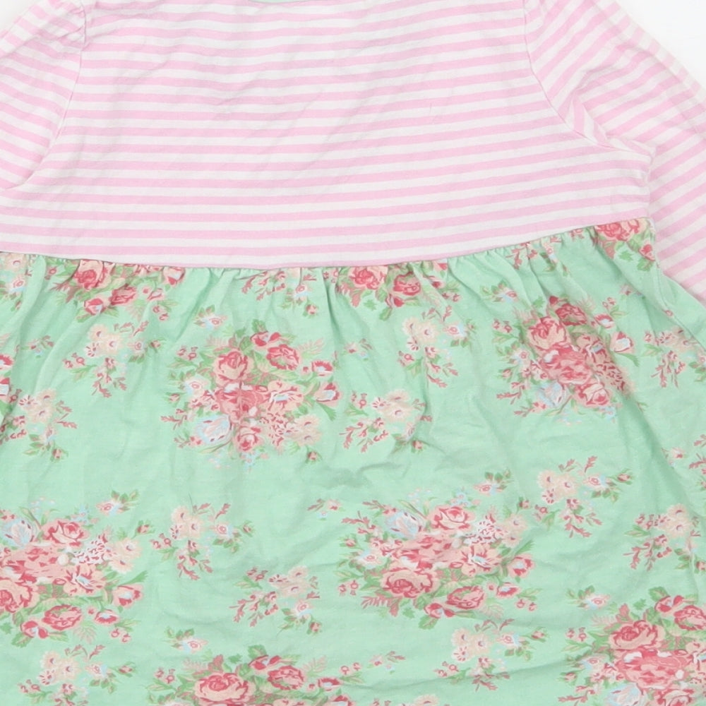 Mini Club Girls Multicoloured Floral Cotton A-Line Size 2-3 Years Round Neck Pullover