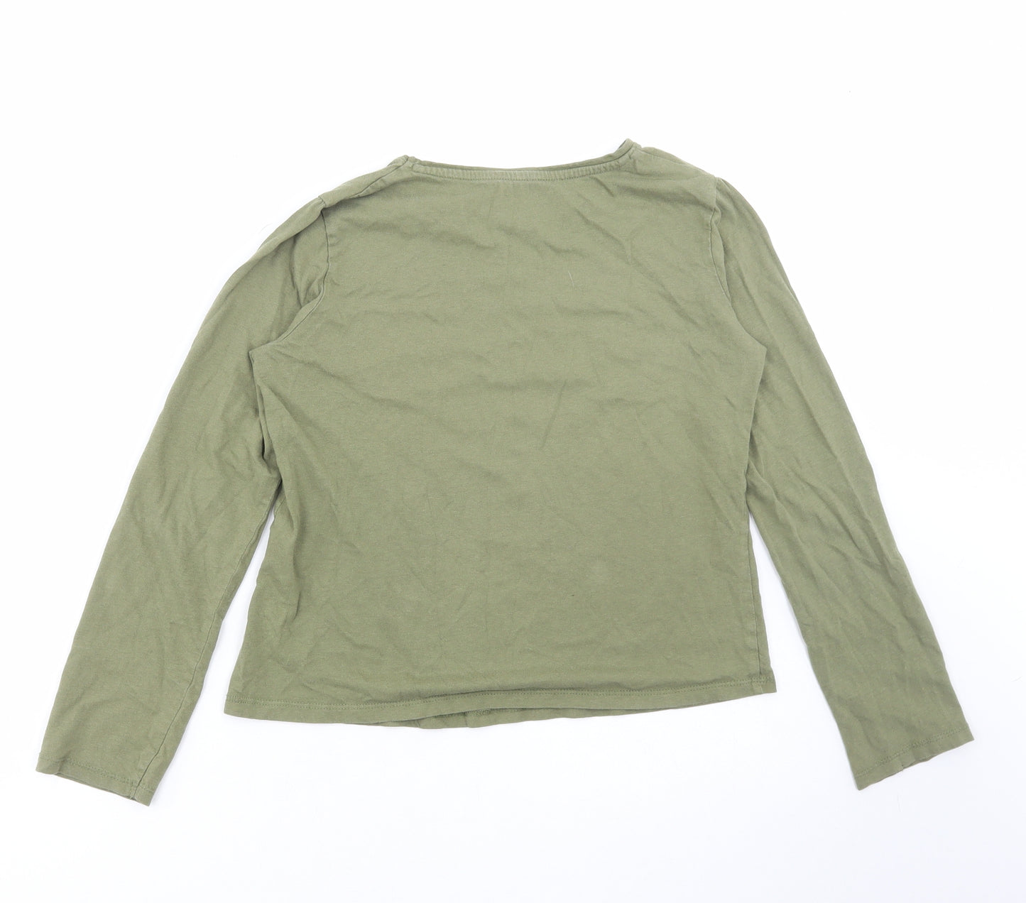 Primark Girls Green Cotton Basic T-Shirt Size 11-12 Years Round Neck Pullover - New York City