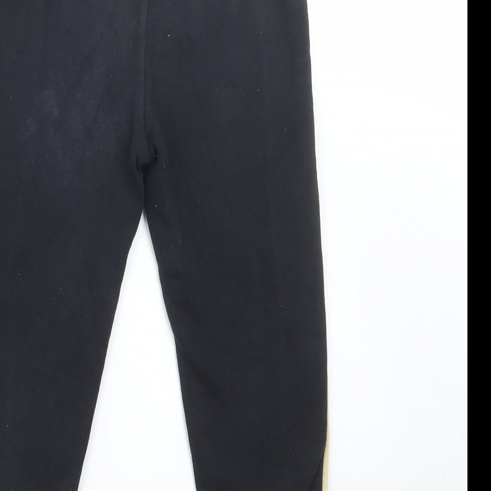 Jeff & Co Boys Black Colourblock Cotton Jogger Trousers Size 3-4 Years Regular Drawstring