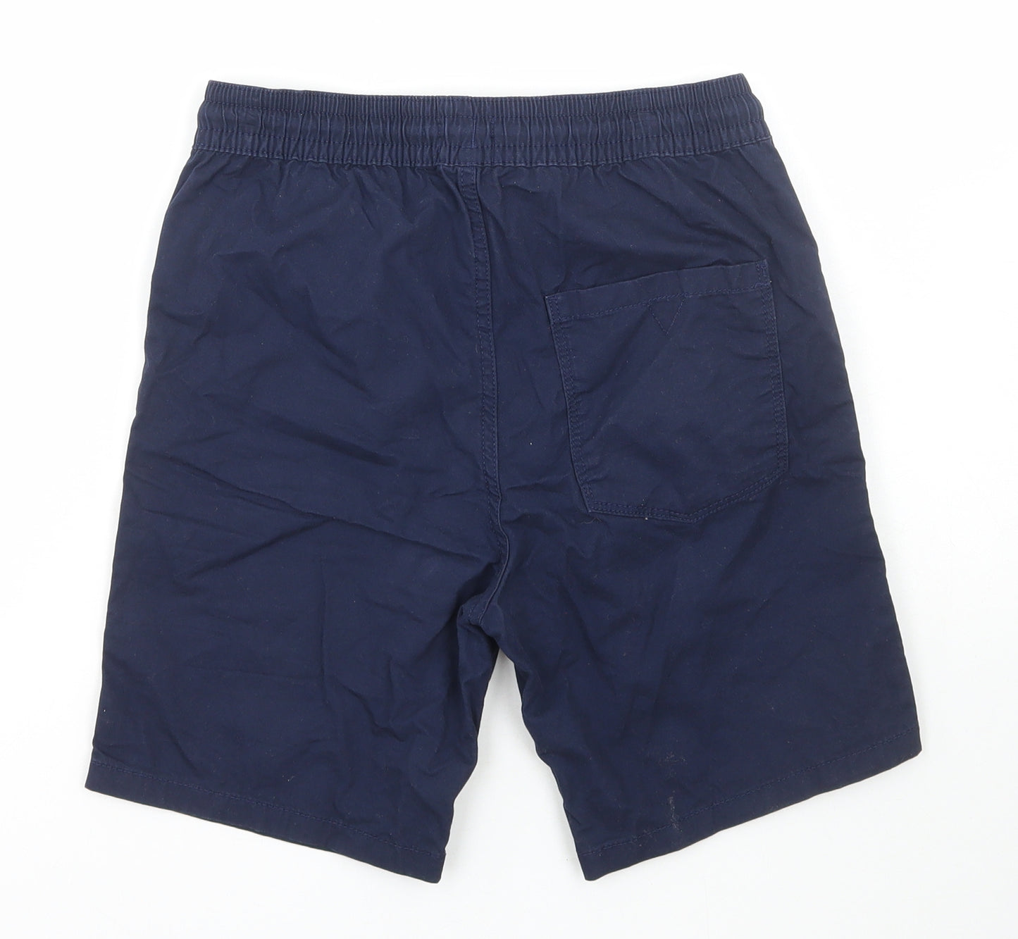 Primark Boys Blue Cotton Cargo Shorts Size 11-12 Years Regular Drawstring