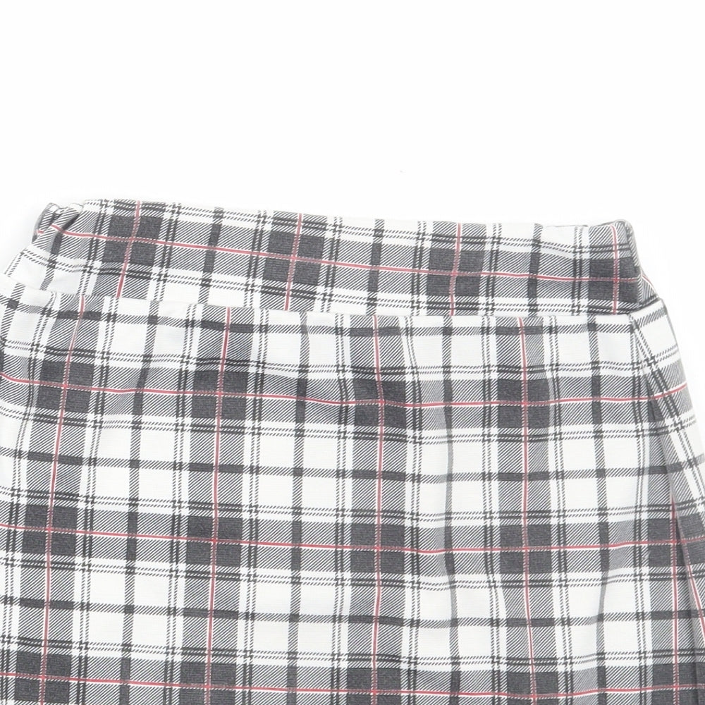 Lasula Womens Grey Plaid Polyester Mini Skirt Size 8