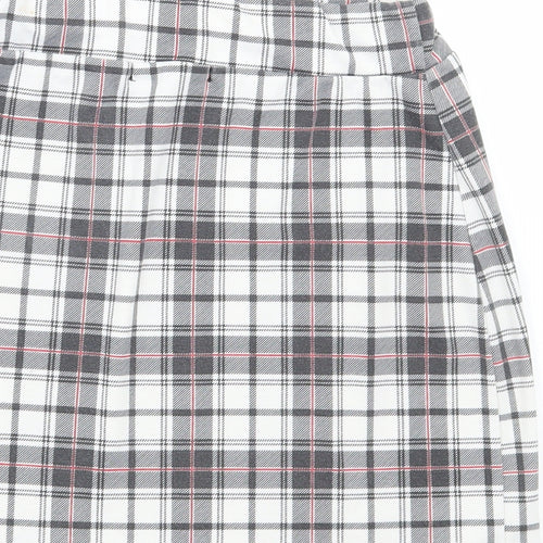 Lasula Womens Grey Plaid Polyester Mini Skirt Size 8