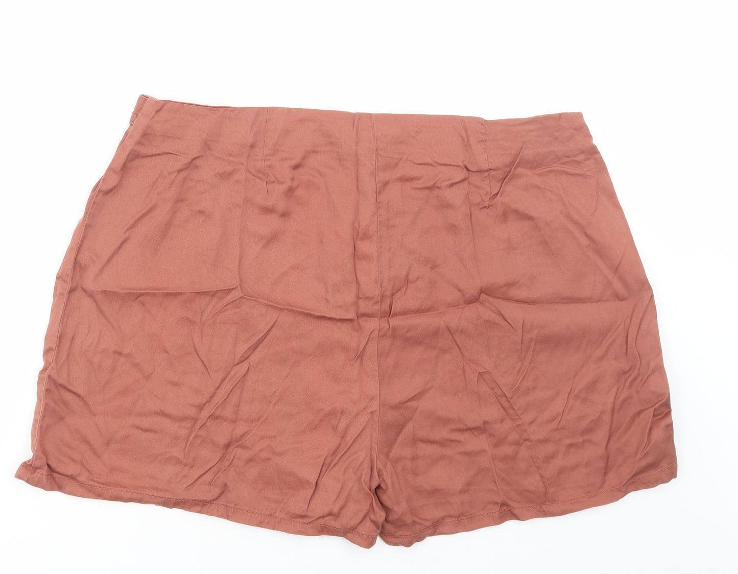 Primark Womens Brown Cotton Bermuda Shorts Size 20 L4 in Regular Zip