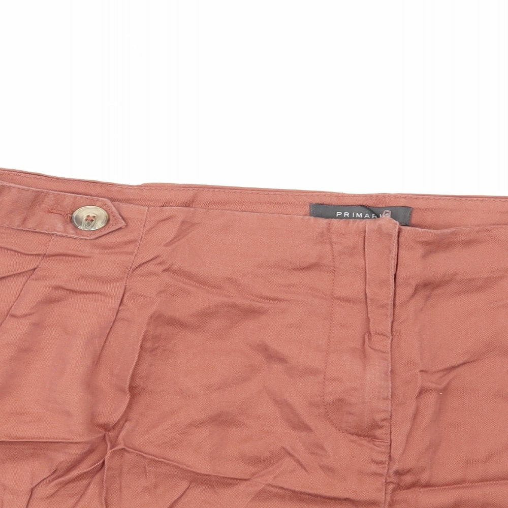 Primark Womens Brown Cotton Bermuda Shorts Size 20 L4 in Regular Zip