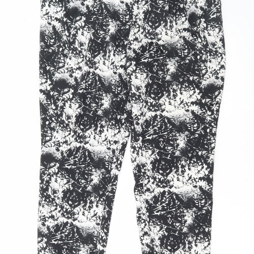 Atmosphere Womens Black Geometric Polyester Bloomer Trousers Size 14 L29 in Regular