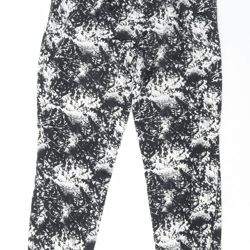 Atmosphere Womens Black Geometric Polyester Bloomer Trousers Size 14 L29 in Regular