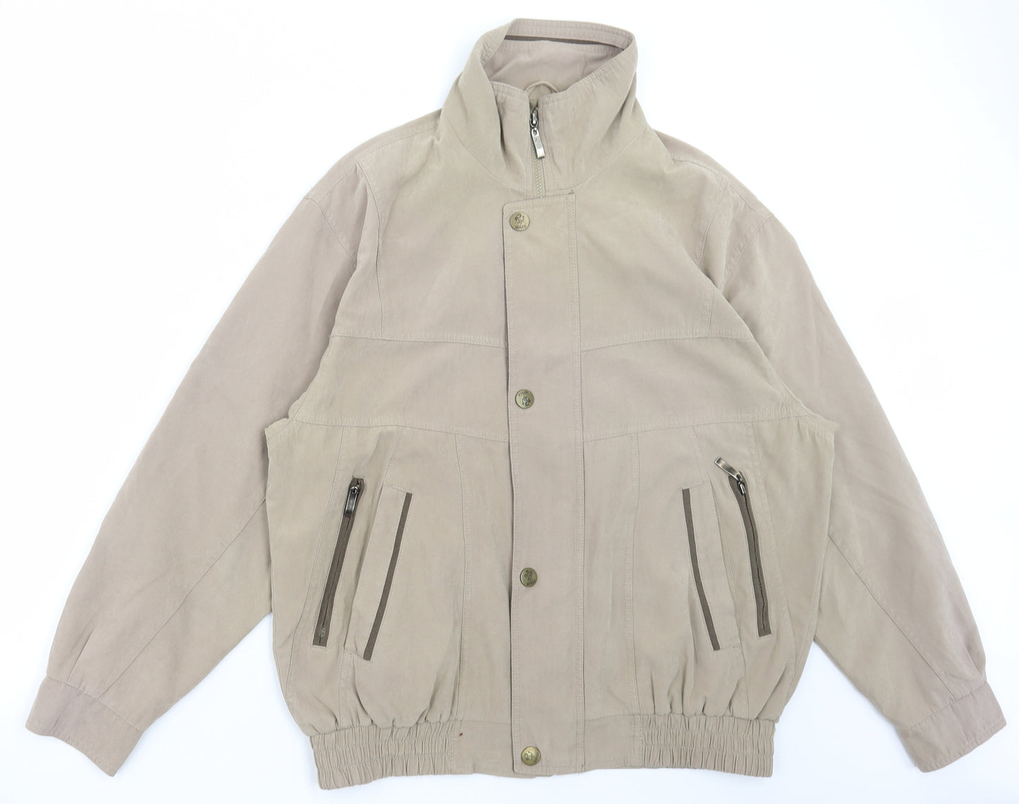 Mode Mille Mens Beige Jacket Size L Zip