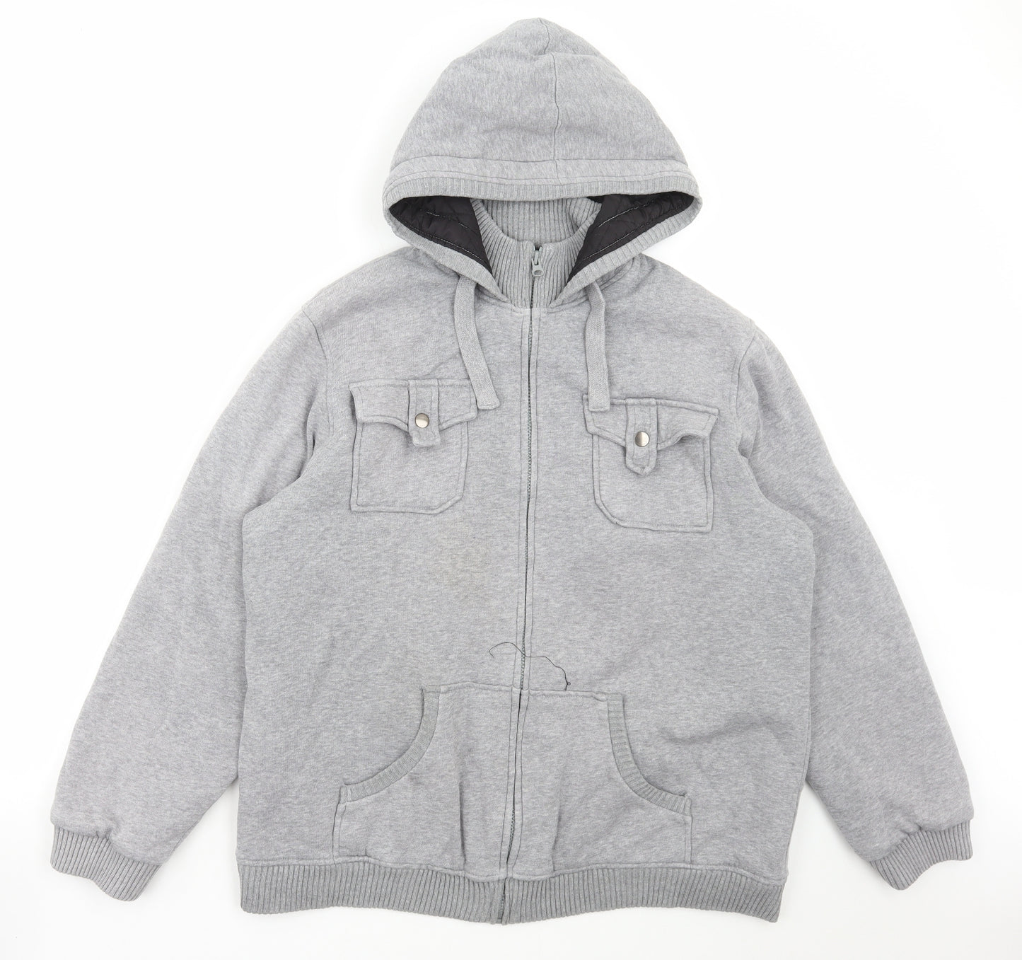 F&F Mens Grey Cotton Full Zip Sweatshirt Size L