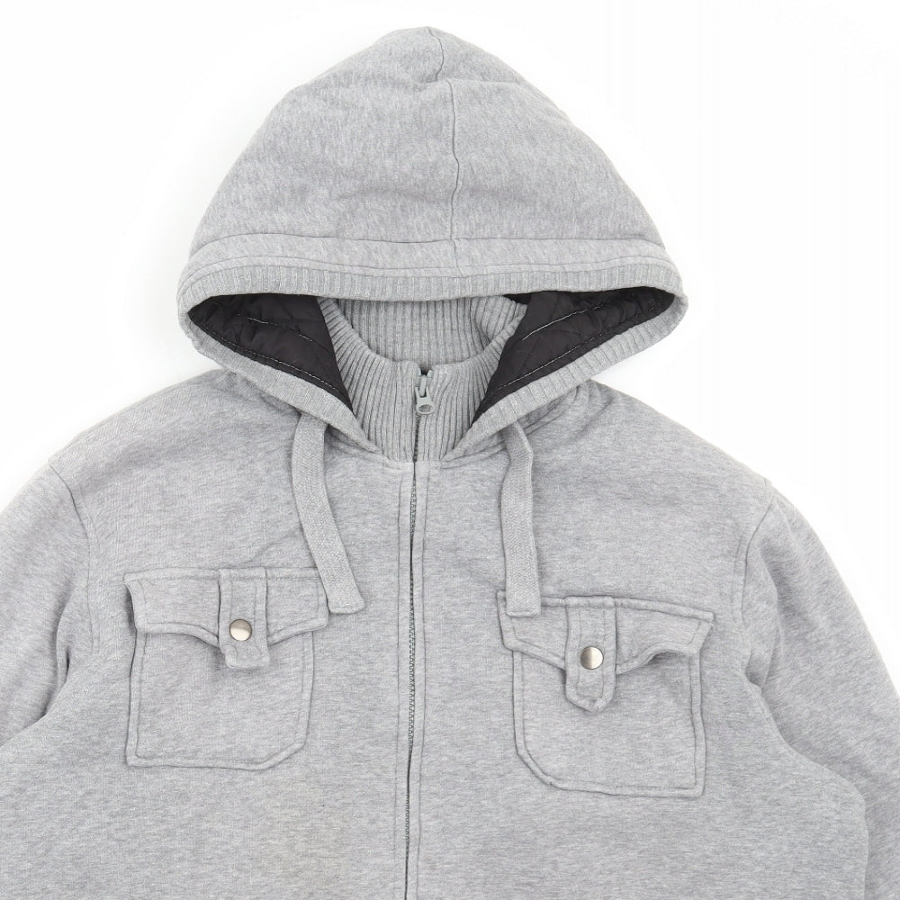 F&F Mens Grey Cotton Full Zip Sweatshirt Size L