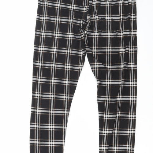 Primark Womens Black Check Polyester Leggings Size S L27 in