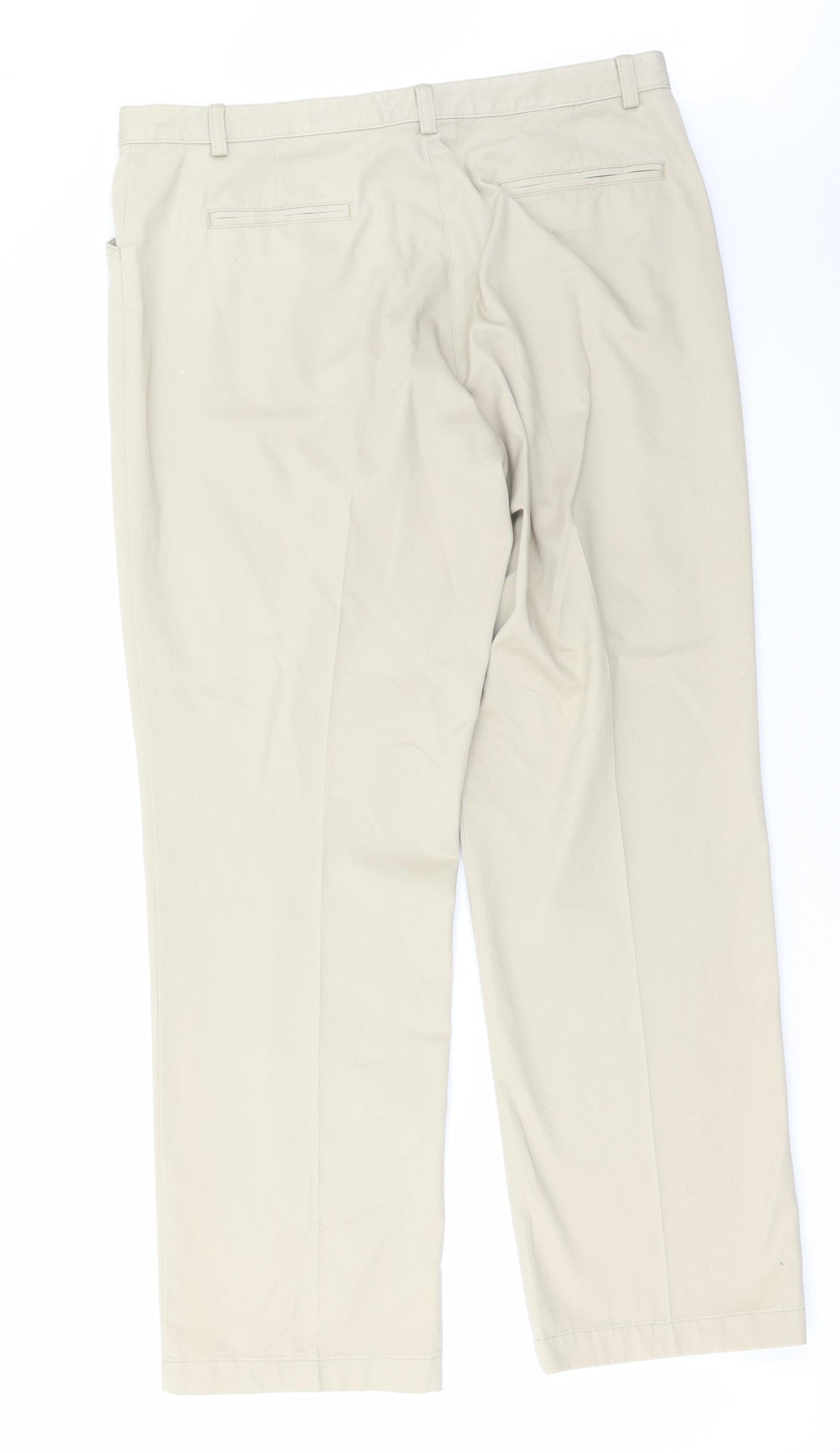 Softal Womens Beige Cotton Chino Trousers Size 16 L30 in Regular Zip