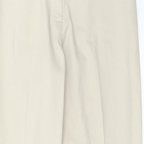 Softal Womens Beige Cotton Chino Trousers Size 16 L30 in Regular Zip