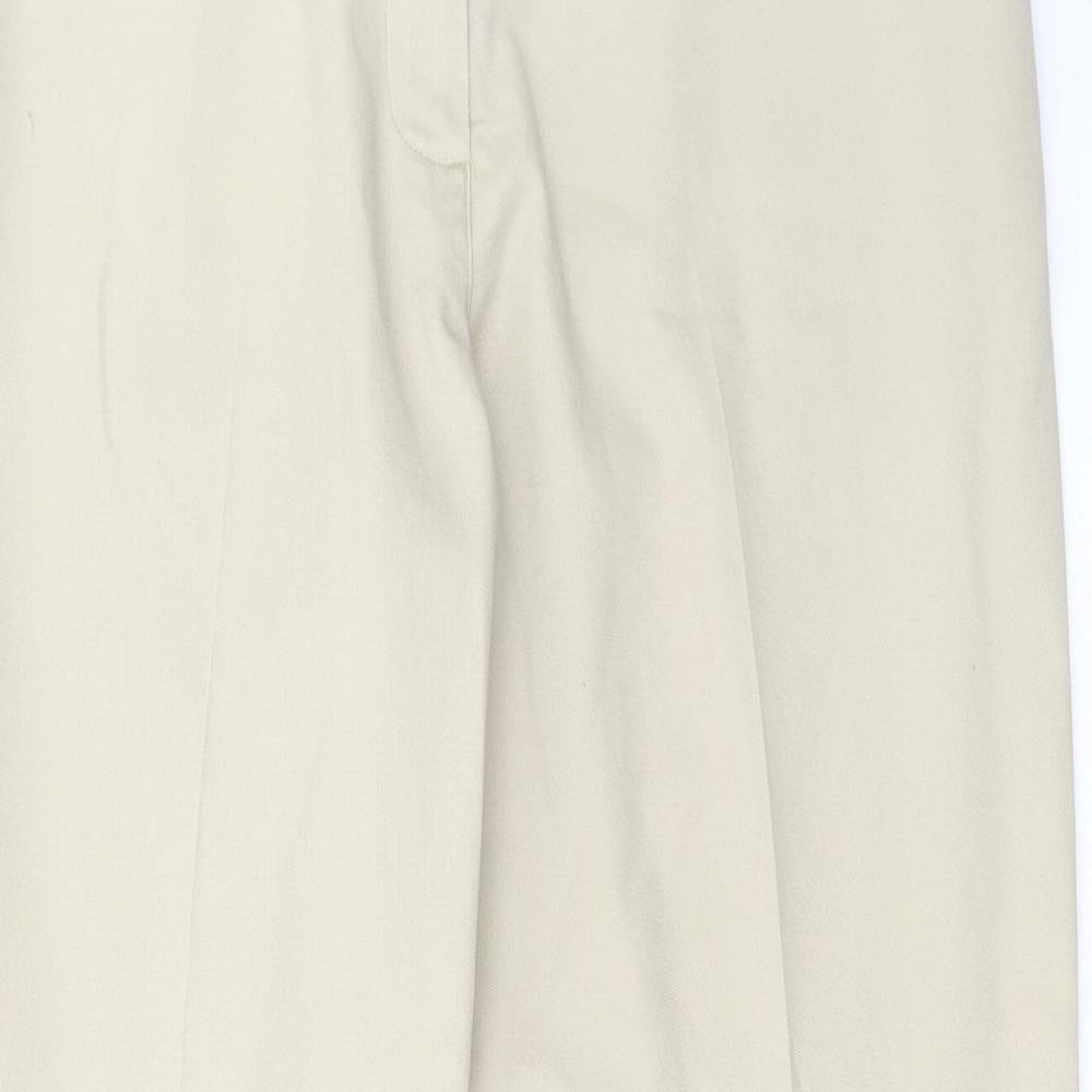 Softal Womens Beige Cotton Chino Trousers Size 16 L30 in Regular Zip