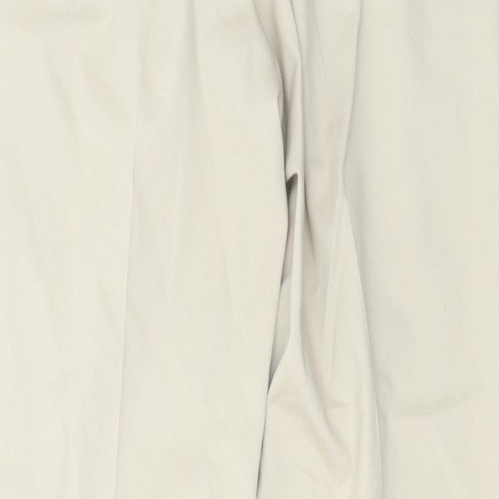 Softal Womens Beige Cotton Chino Trousers Size 16 L30 in Regular Zip