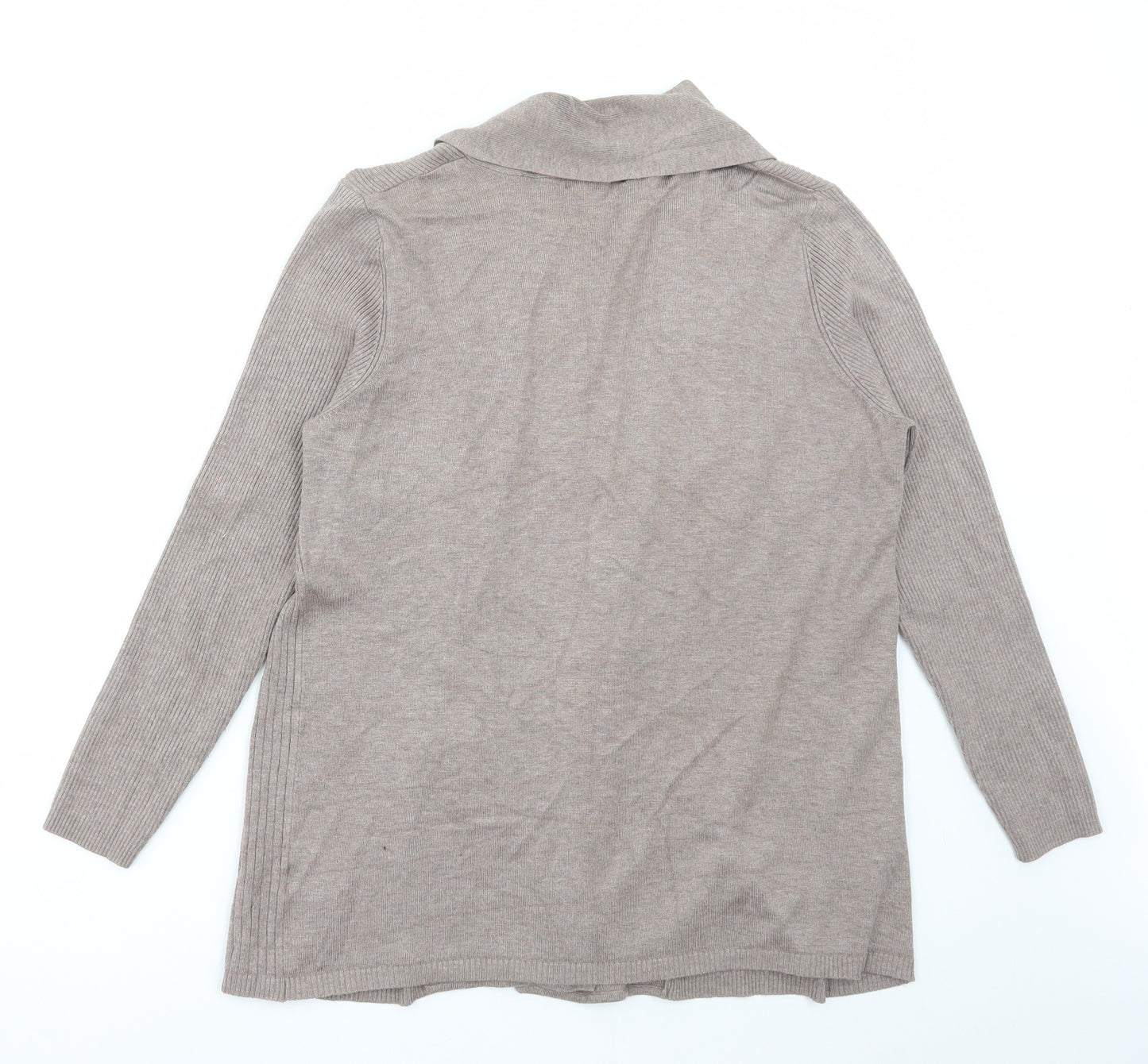 Bonmarché Womens Beige V-Neck Viscose Cardigan Jumper Size M