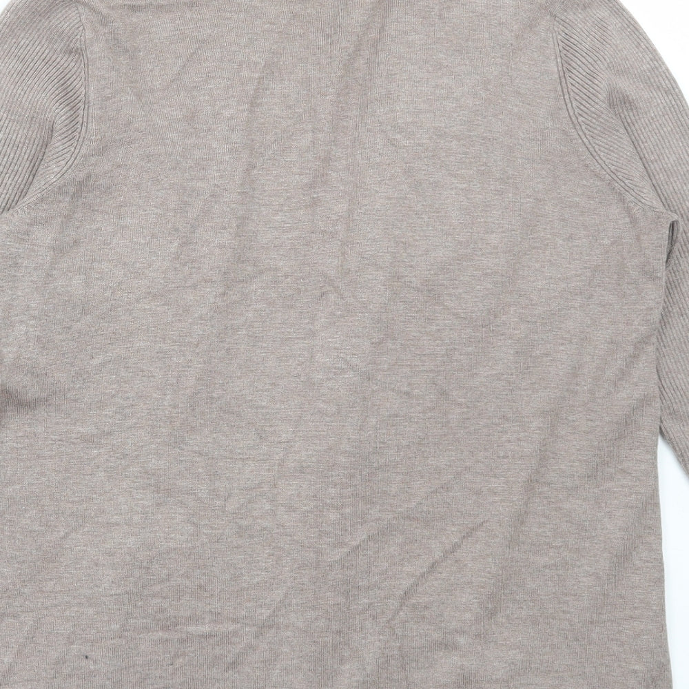 Bonmarché Womens Beige V-Neck Viscose Cardigan Jumper Size M