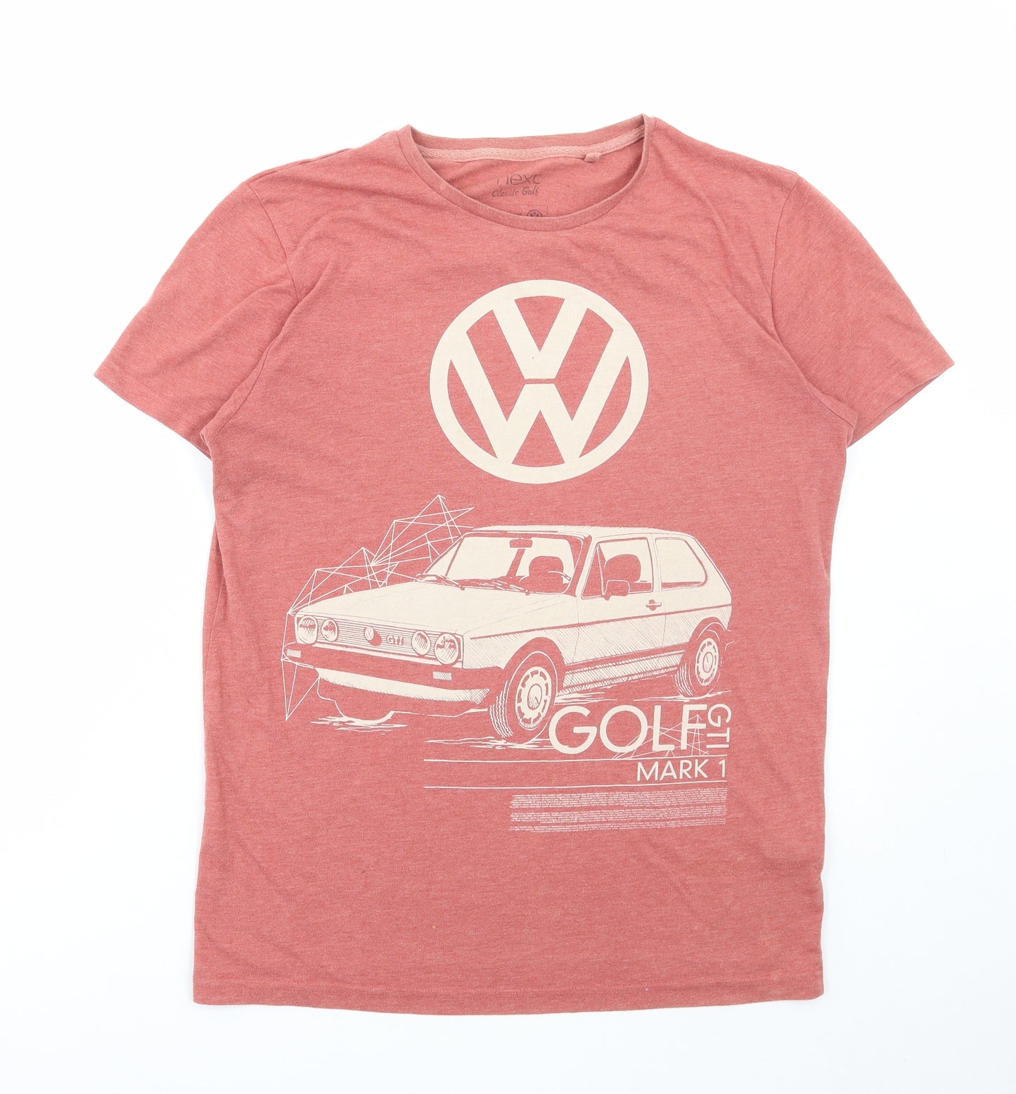 NEXT Mens Orange Polyester T-Shirt Size M Round Neck - VW Golf