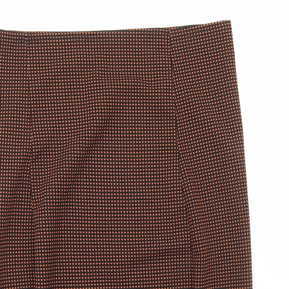 Dororthy Perkins Womens Brown Geometric Polyester Straight & Pencil Skirt Size 12