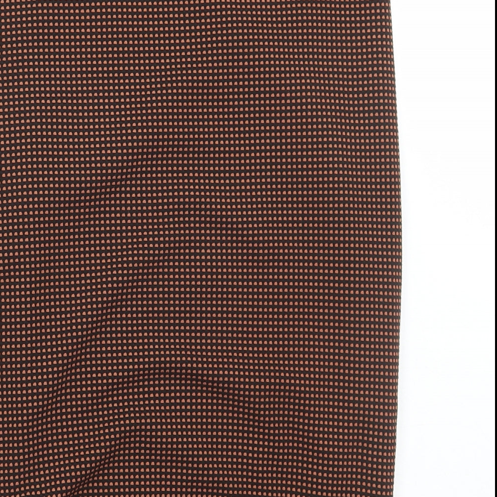 Dororthy Perkins Womens Brown Geometric Polyester Straight & Pencil Skirt Size 12