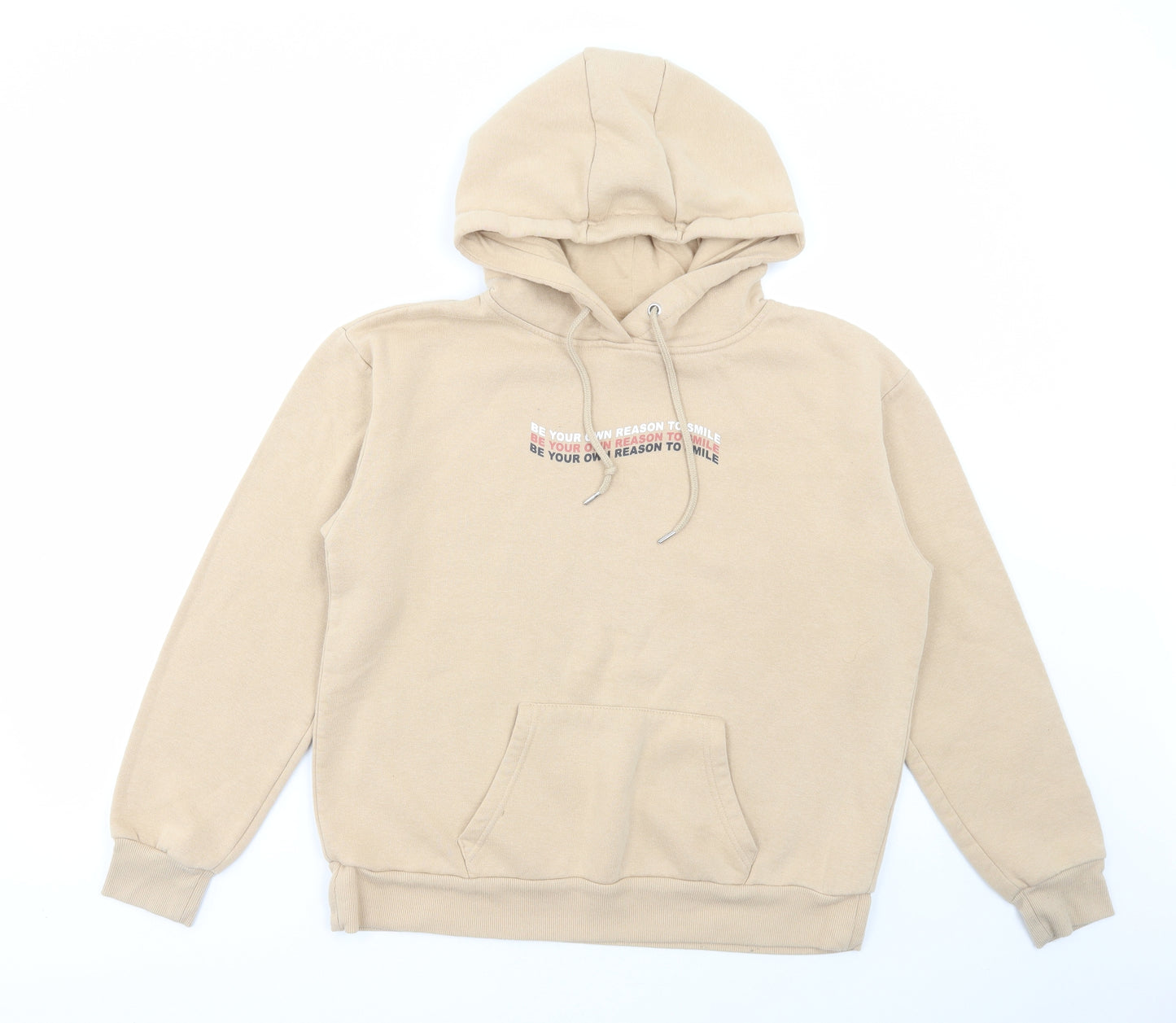 Primark Womens Beige Cotton Pullover Hoodie Size M Pullover - Be your own reason to smile