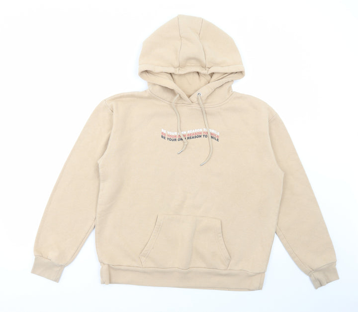 Primark Womens Beige Cotton Pullover Hoodie Size M Pullover - Be your own reason to smile