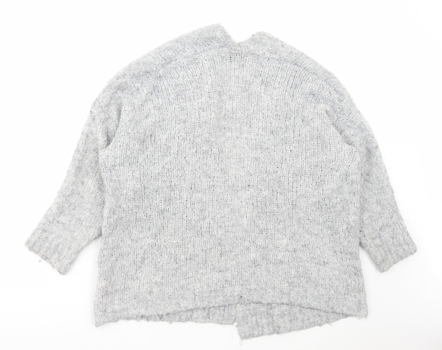 Vanessa Alexandra Womens Grey V-Neck Polyacrylate Fibre Cardigan Jumper Size S