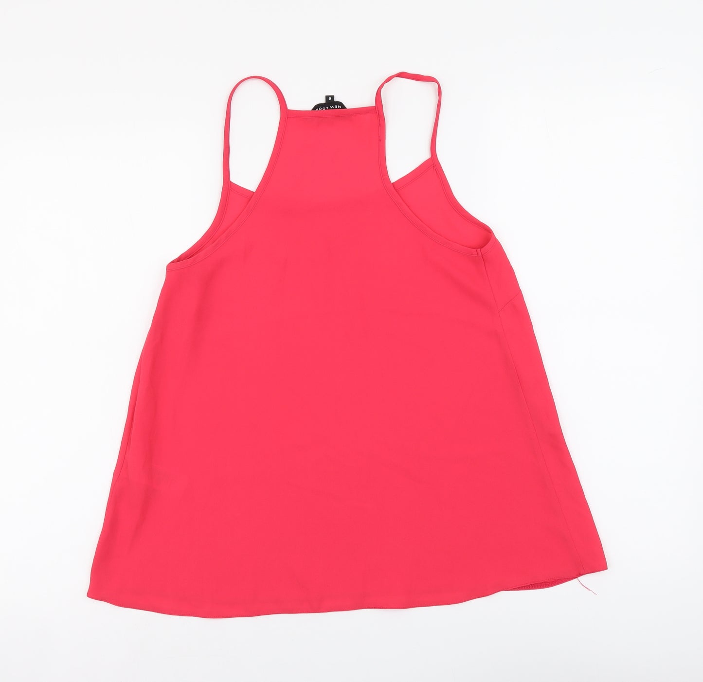 New Look Womens Pink Polyester Camisole Blouse Size 8 Round Neck