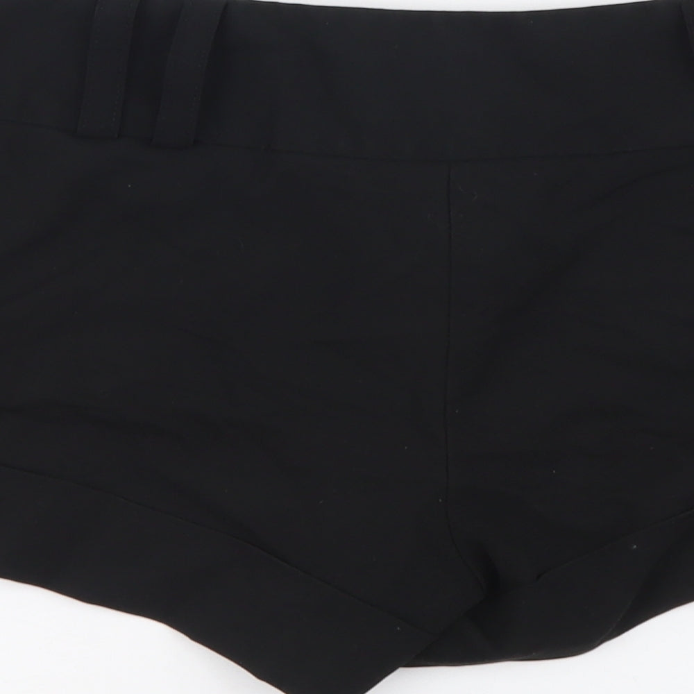River Island Womens Black Polyester Hot Pants Shorts Size 14 L3 in Regular Button