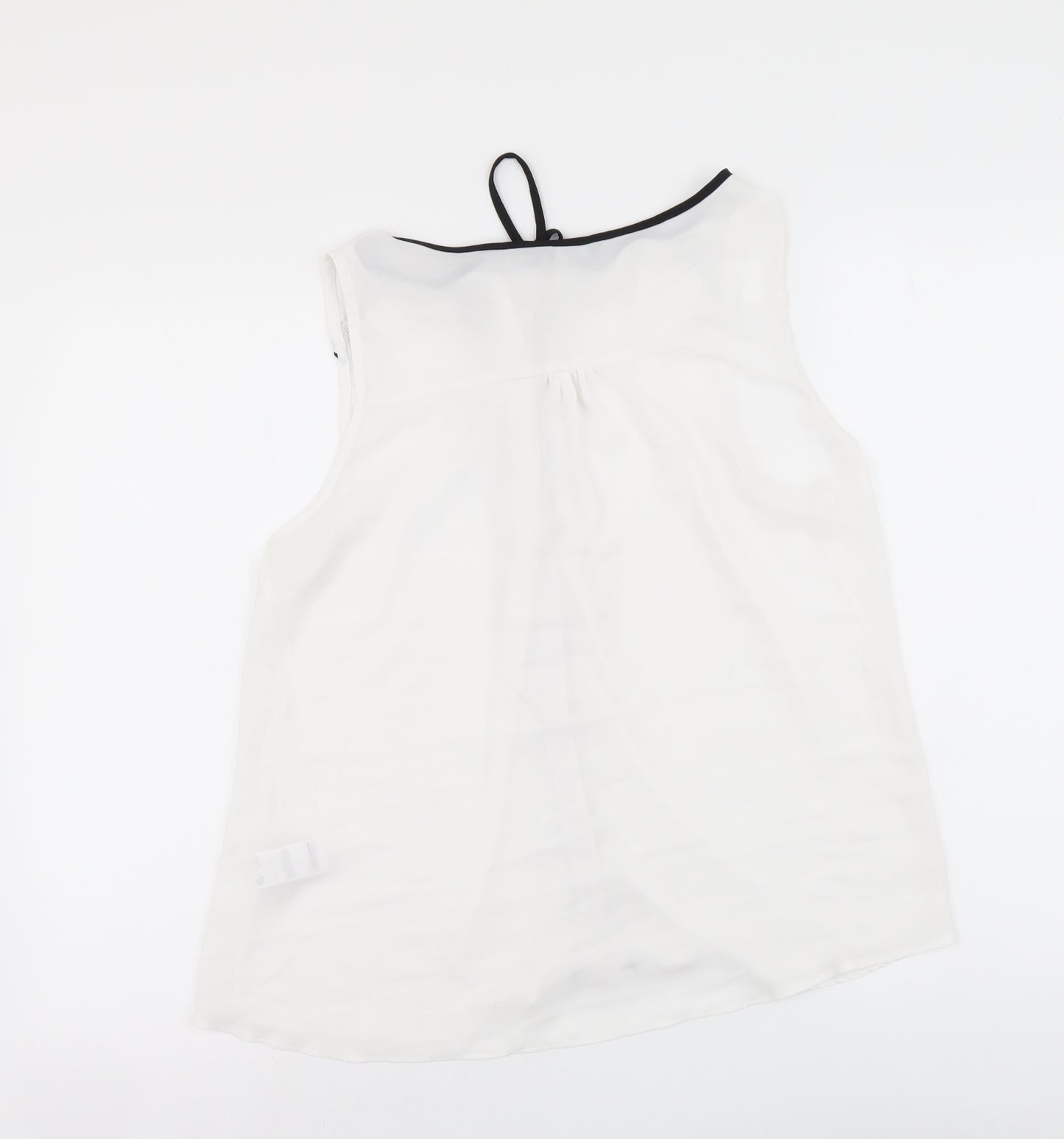 F&F Womens White Polyester Camisole Button-Up Size 14 Round Neck
