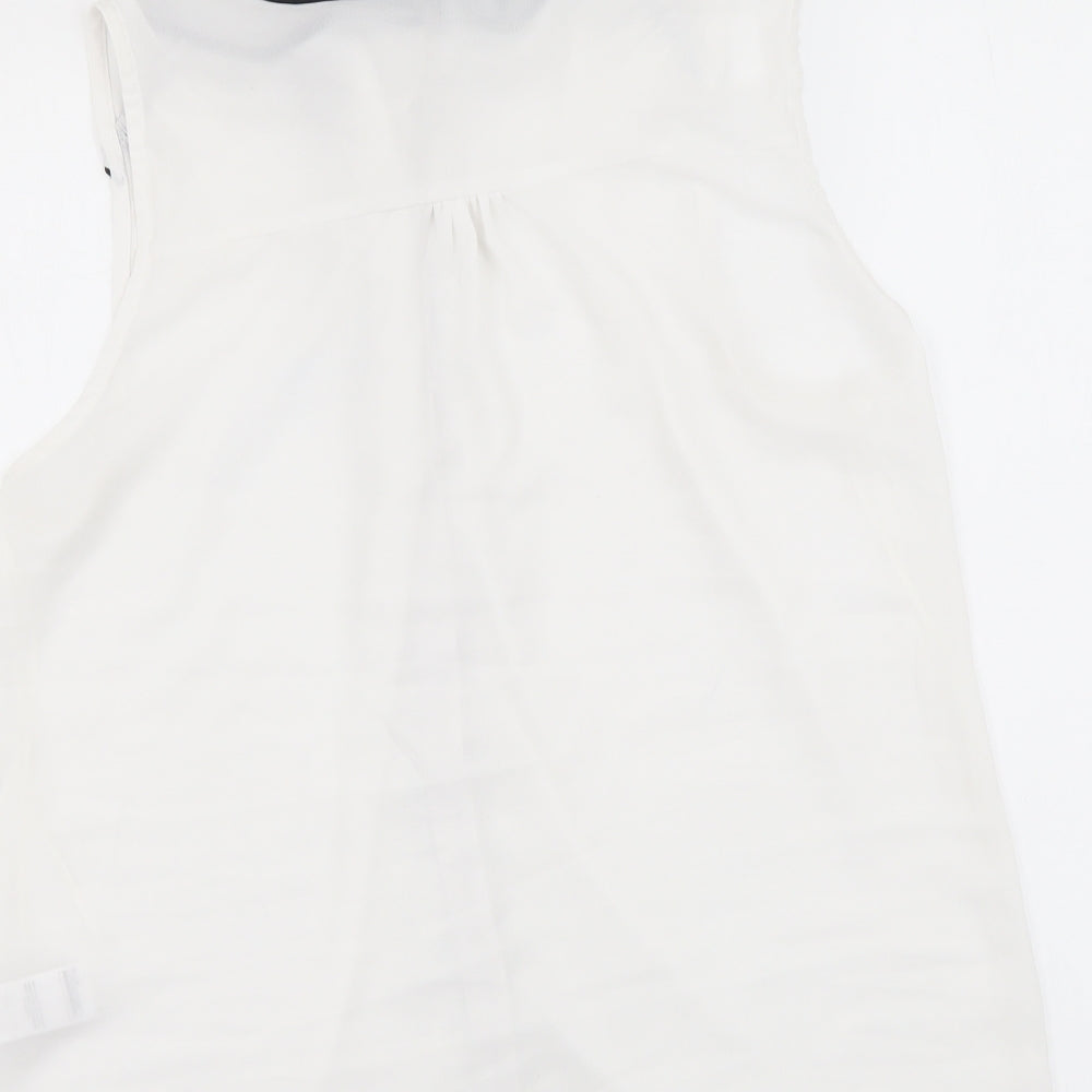 F&F Womens White Polyester Camisole Button-Up Size 14 Round Neck
