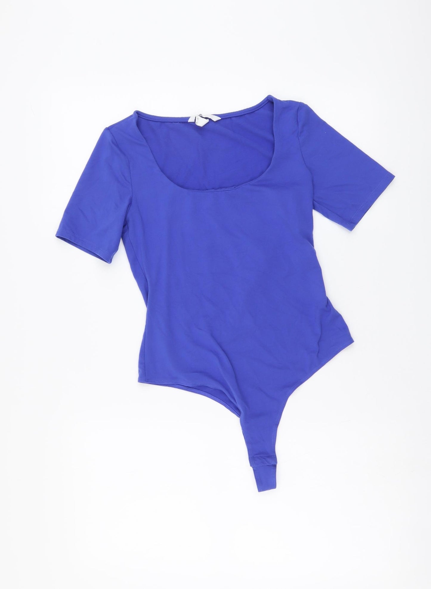H&M Womens Blue Polyester Bodysuit One-Piece Size S Snap