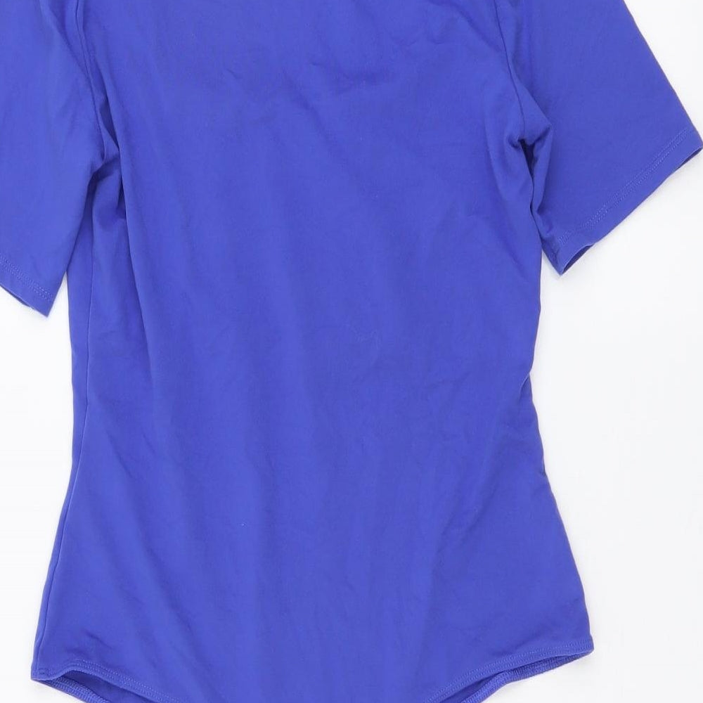 H&M Womens Blue Polyester Bodysuit One-Piece Size S Snap