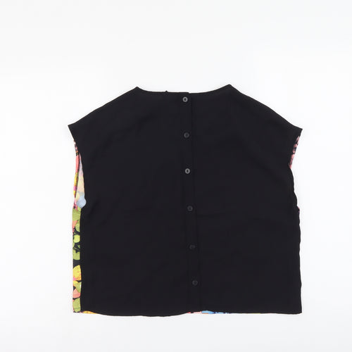 H&M Womens Multicoloured Floral Polyester Basic Blouse Size XS Round Neck