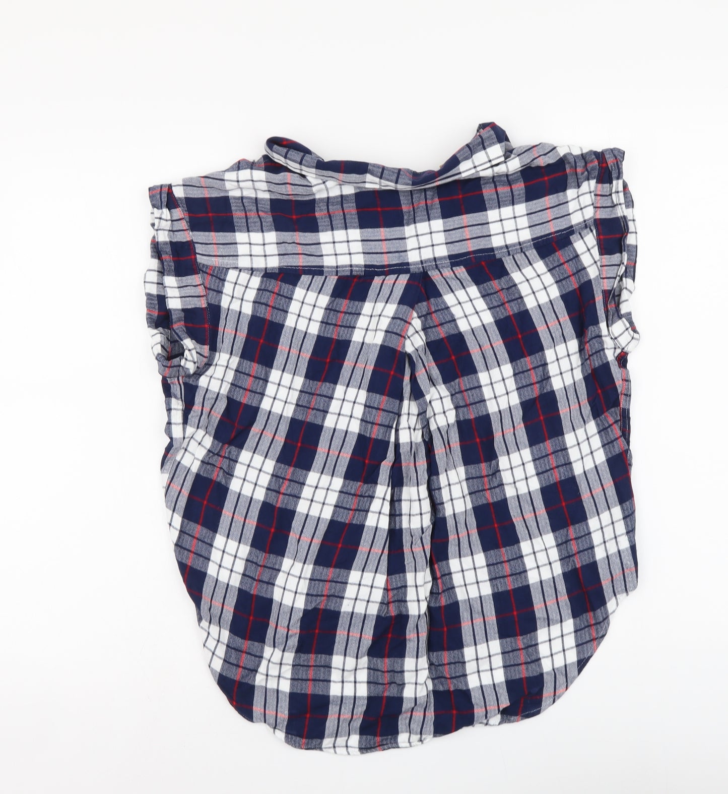 Jachs Girlfriend Womens Blue Plaid Viscose Basic Button-Up Size L Collared