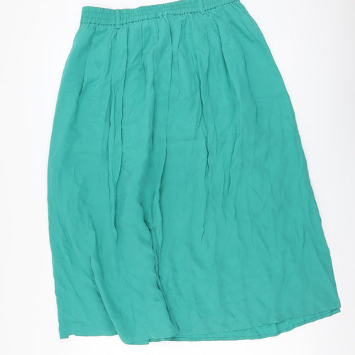 Sixth Sense Womens Green Polyester A-Line Skirt Size 14 Drawstring