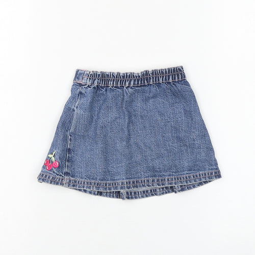 Morris Mouse Girls Blue Cotton Pleated Skirt Size 3 Years Regular Pull On