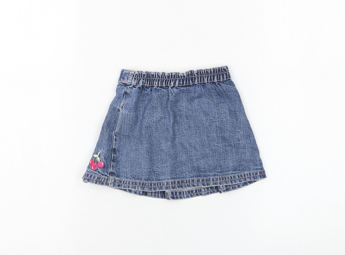 Morris Mouse Girls Blue Cotton Pleated Skirt Size 3 Years Regular Pull On