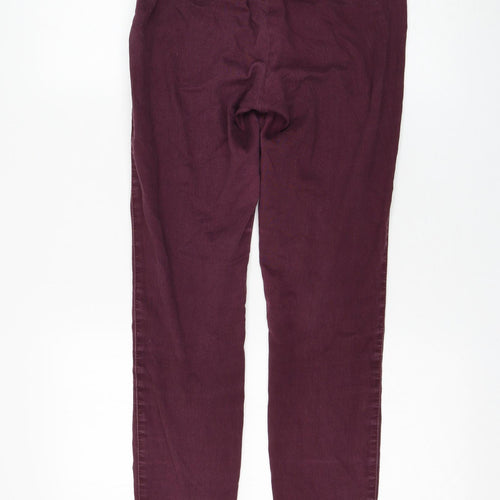 H&M Womens Purple Cotton Skinny Jeans Size 10 L30 in Regular Zip