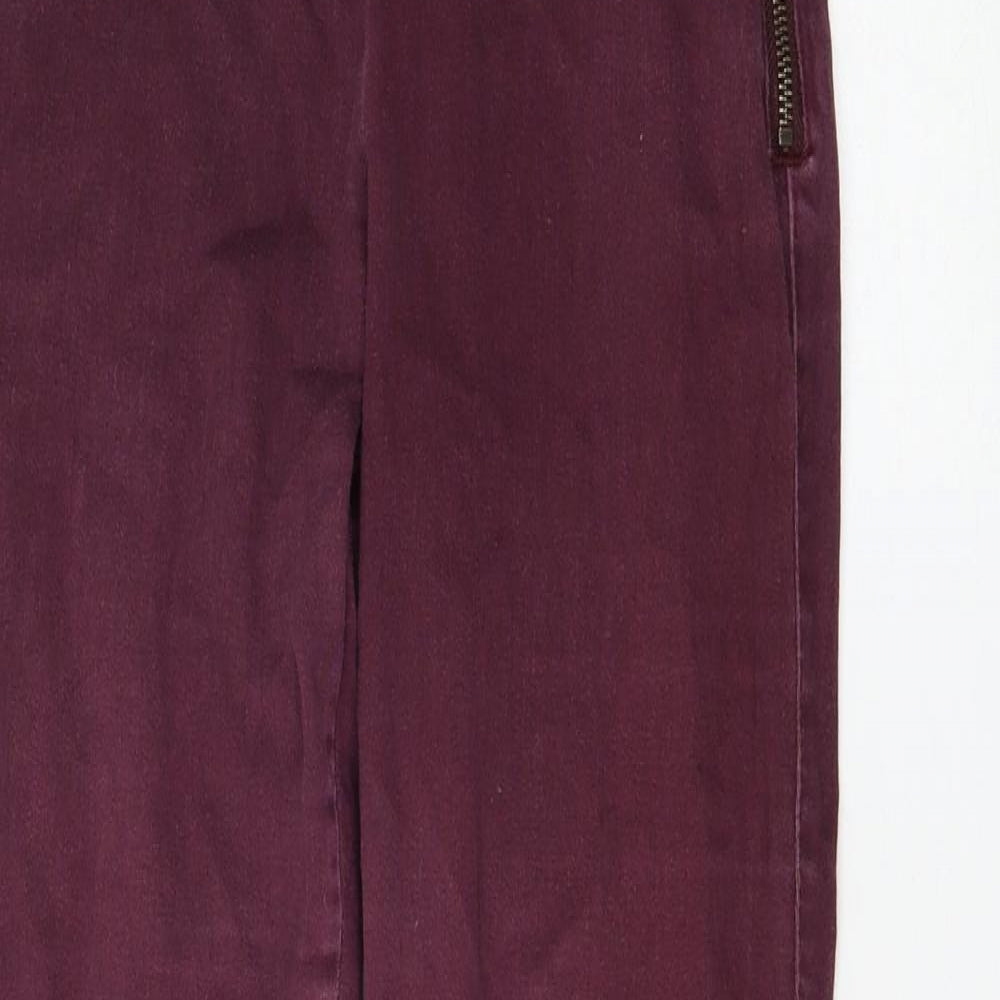 H&M Womens Purple Cotton Skinny Jeans Size 10 L30 in Regular Zip