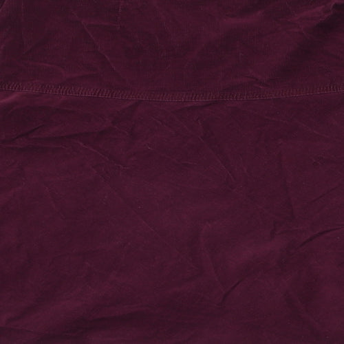 Marks and Spencer Womens Purple Cotton Skater Skirt Size 10 Zip