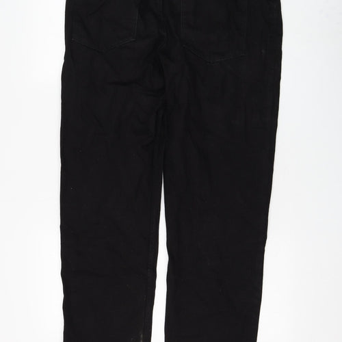 TU Mens Black Cotton Straight Jeans Size 34 in L30 in Regular Zip